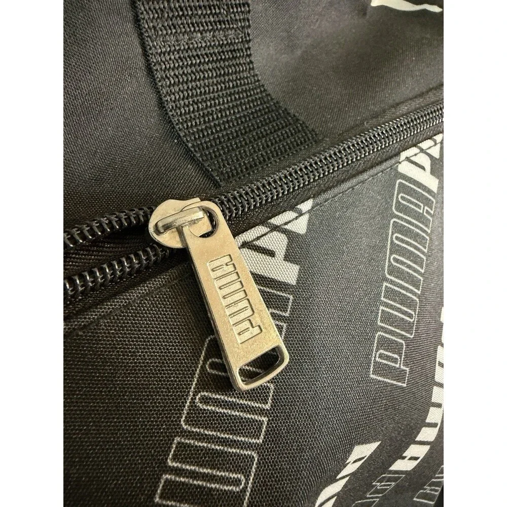 Puma Black & White Logo Gym Bag / Duffel Bag w/ Shoulder Strap - Excellent Cond.